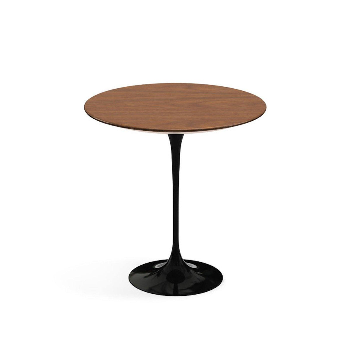 Pedestal Side Table - Wood Top - round wood top on a single trumpet base