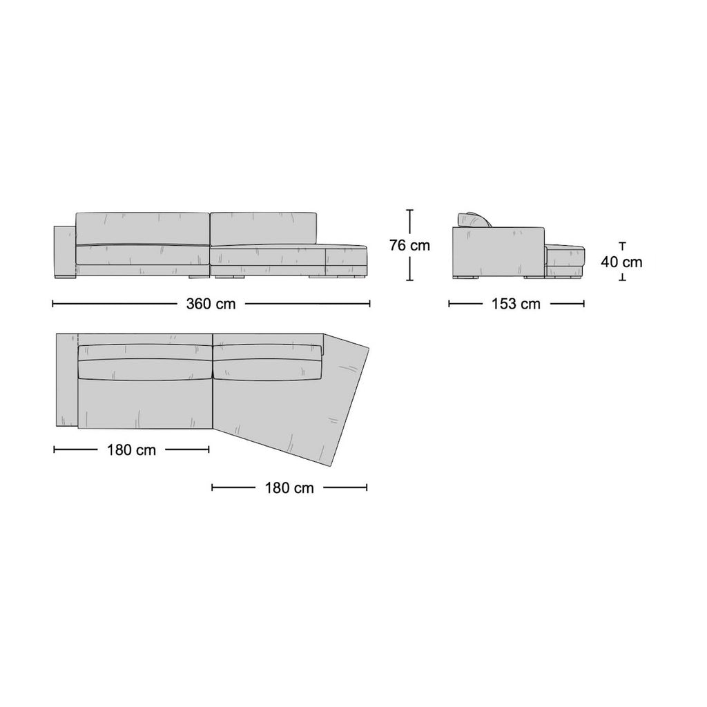 Budapest Sectional Sofa - deep curved sectional in a grand European style