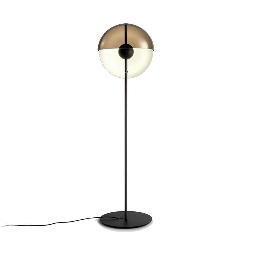 Theia Floor Lamp - sculptural floor lamp with eclipsing curved shades