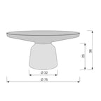 Bell Coffee Table - Dimensions 