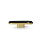 Bow Coffee Table No. 1 in brass with Nero Marquina marble top