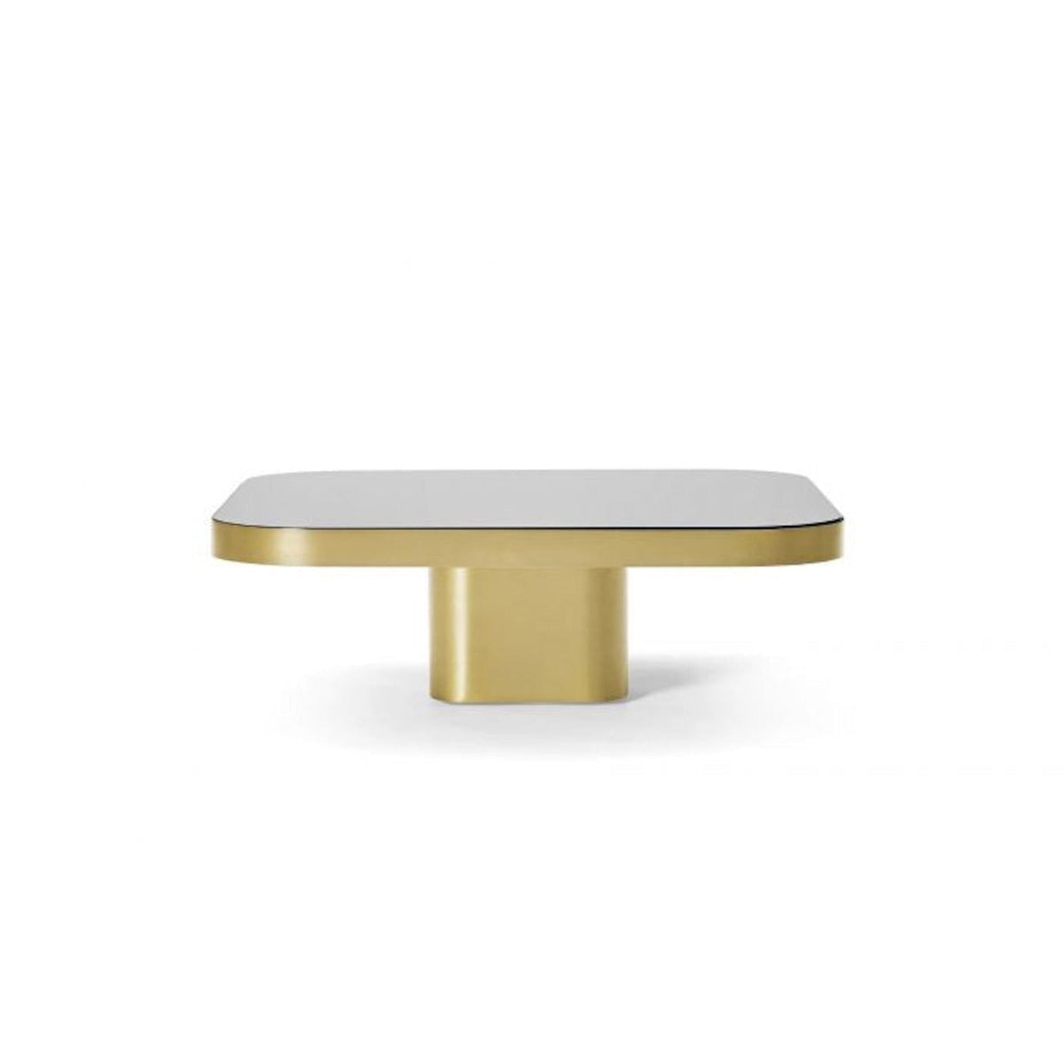 Bow Coffee Table No. 2 in brass with black lacquered glass top