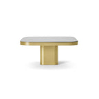 Bow Coffee Table No. 3 in brass with black lacquered glass top