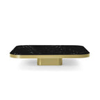 Bow Coffee Table No. 4 in brass with Nero Marquina marble top