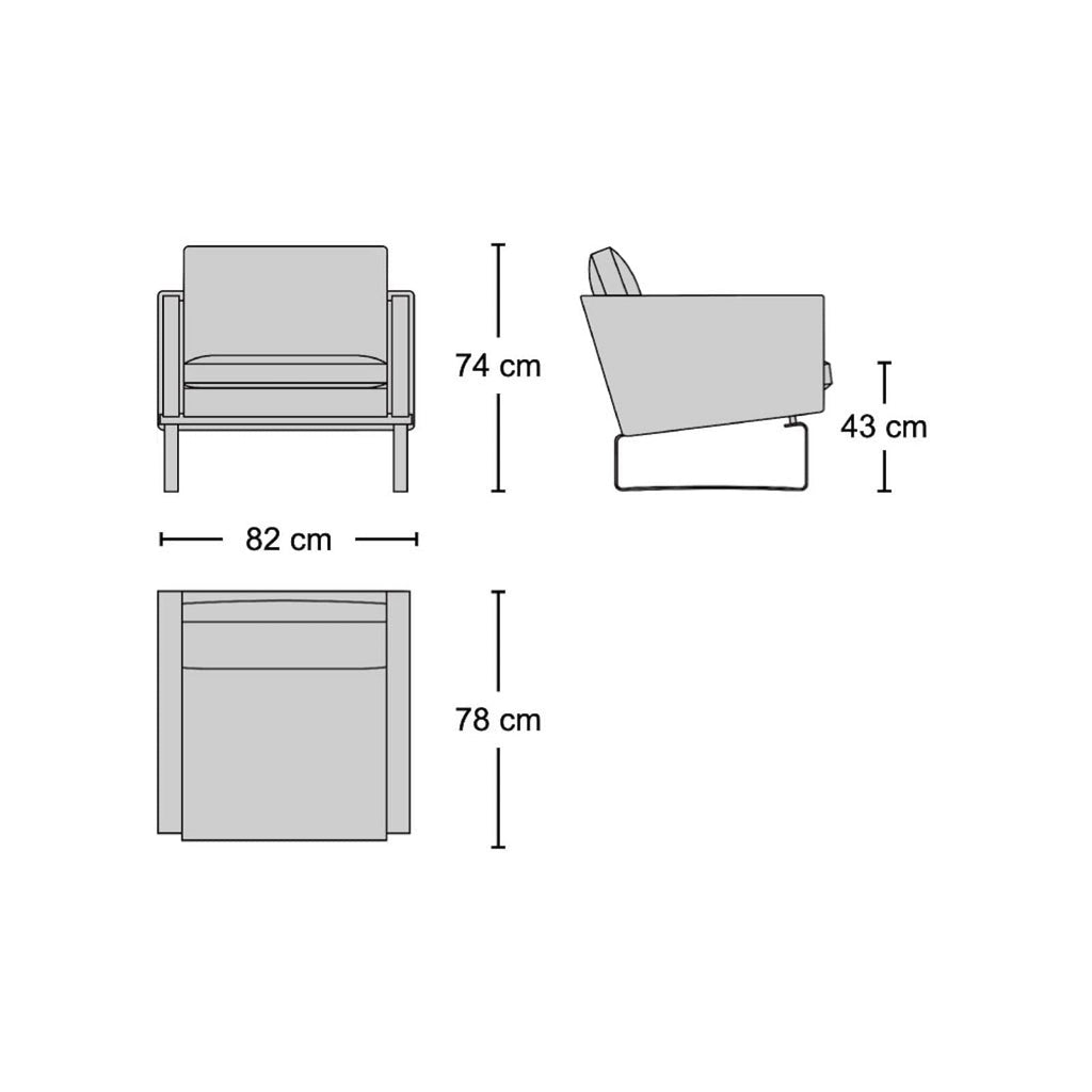 CH101 Armchair dimensions 