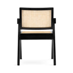 Capitol Dining Armchair in black - back view of the cane backrest
