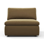 Cloud Armless Module in Brown Velvet - Front View | Nue Modern