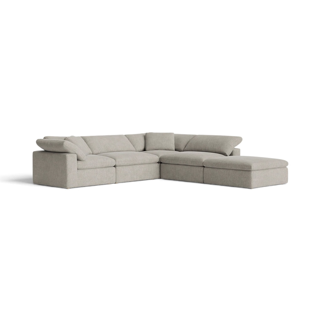 Cloud Modular Corner Sofa in a beige chenille upholstery - angle view | Nue Modern  