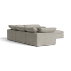 Cloud Modular Corner Sofa in a taupe linen upholstery - Back Angle View | Nue Modern  