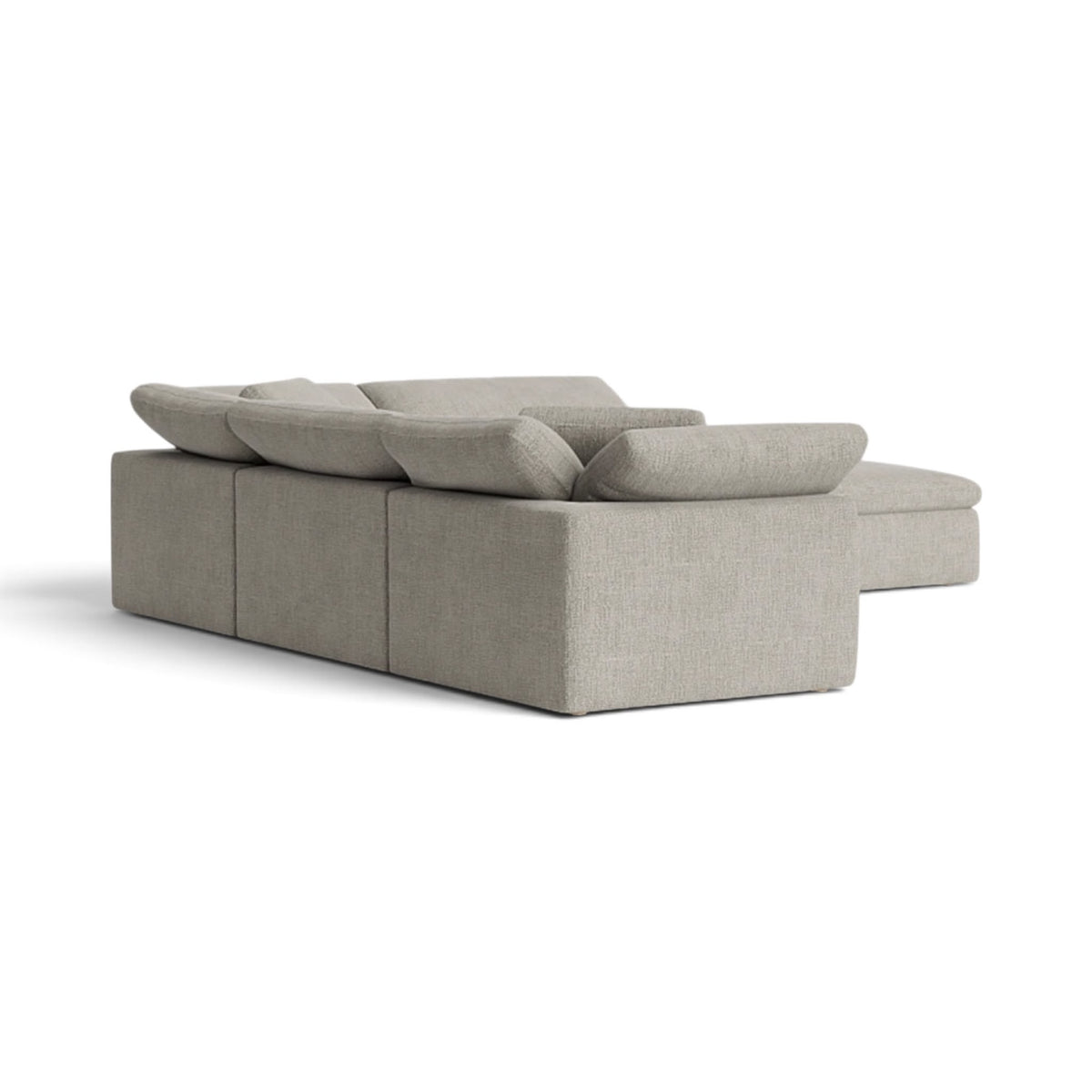 Cloud Modular Corner Sofa in a taupe linen upholstery - Back Angle View | Nue Modern  