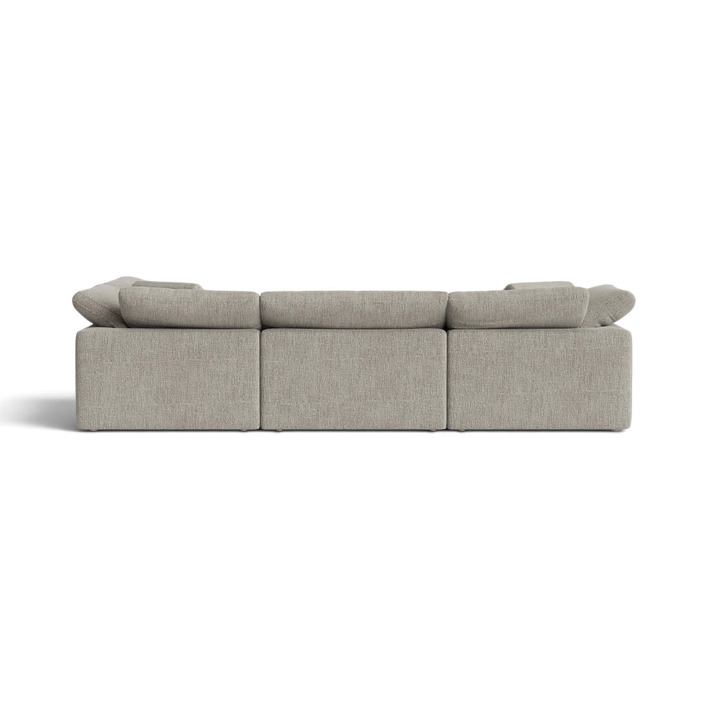 Cloud Modular Corner Sofa upholstered in a grey texture fabric - back view | Nue Modern 