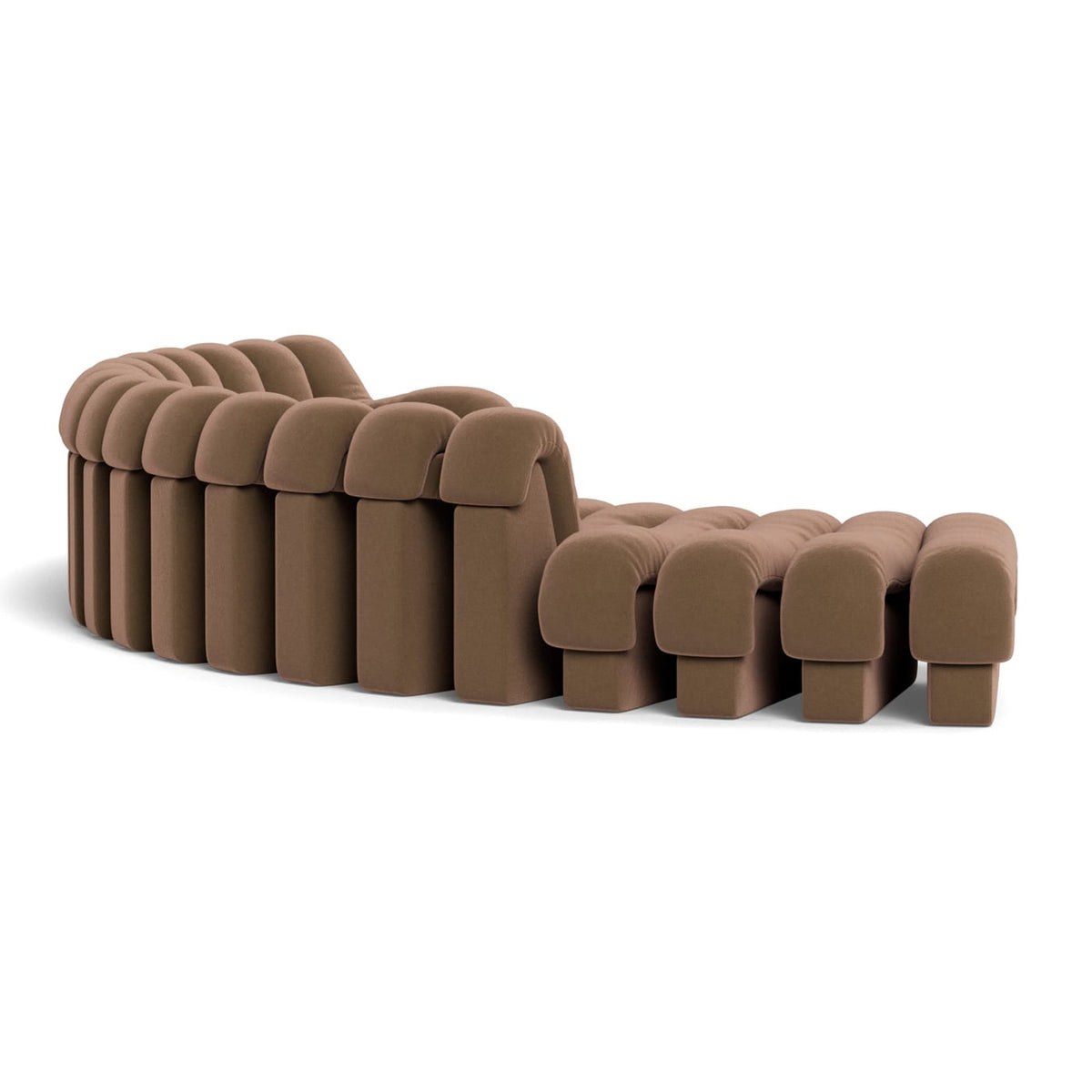 DS-600 Modular Sofa in brown velvet - angle view | Nue Modern