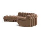 DS-600 Modular Sofa with open end in brown velvet | Nue Modern