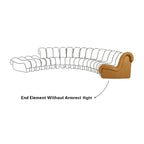 Line Drawing showing the placement of the DS-600 Seat End Element Without Armrest on the Right | Nue Modern