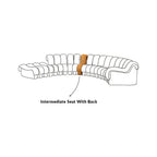Line Drawing showing the placement of the DS-600 Seat Intermediate Element With Back module | Nue Modern