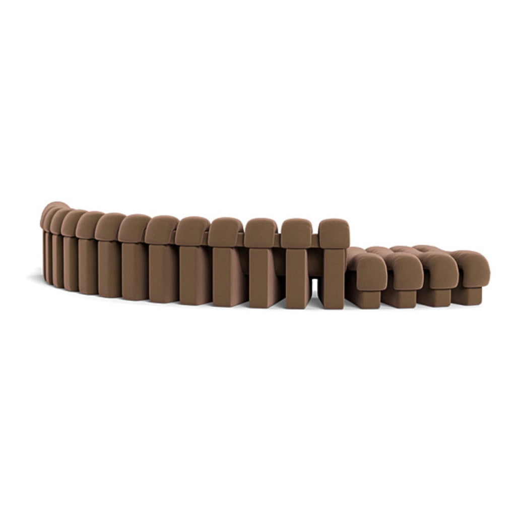DS-600 Sectional Sofa in brown velvet - back view | Nue Modern