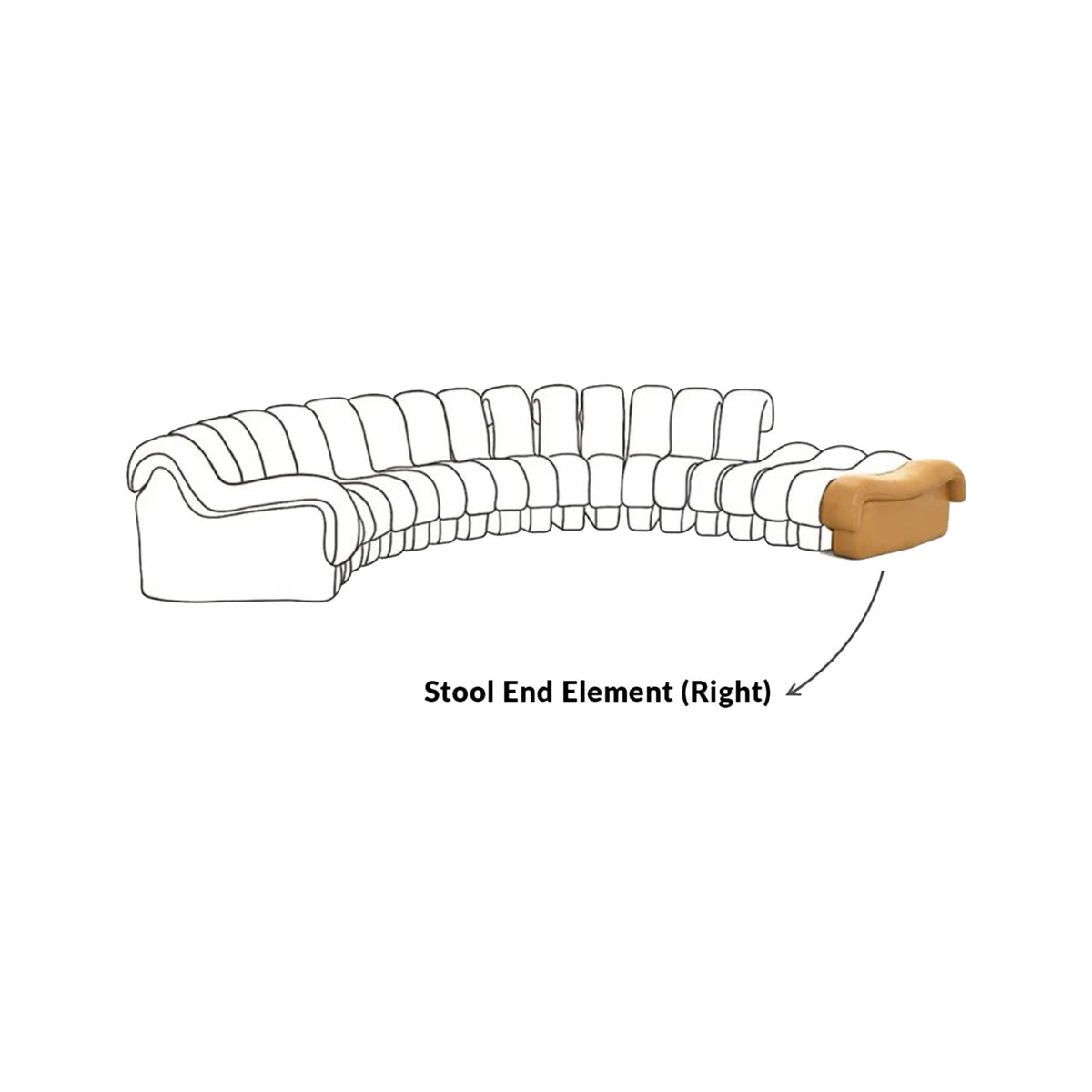 DS-600 Stool End Element on the Right | Nue Modern