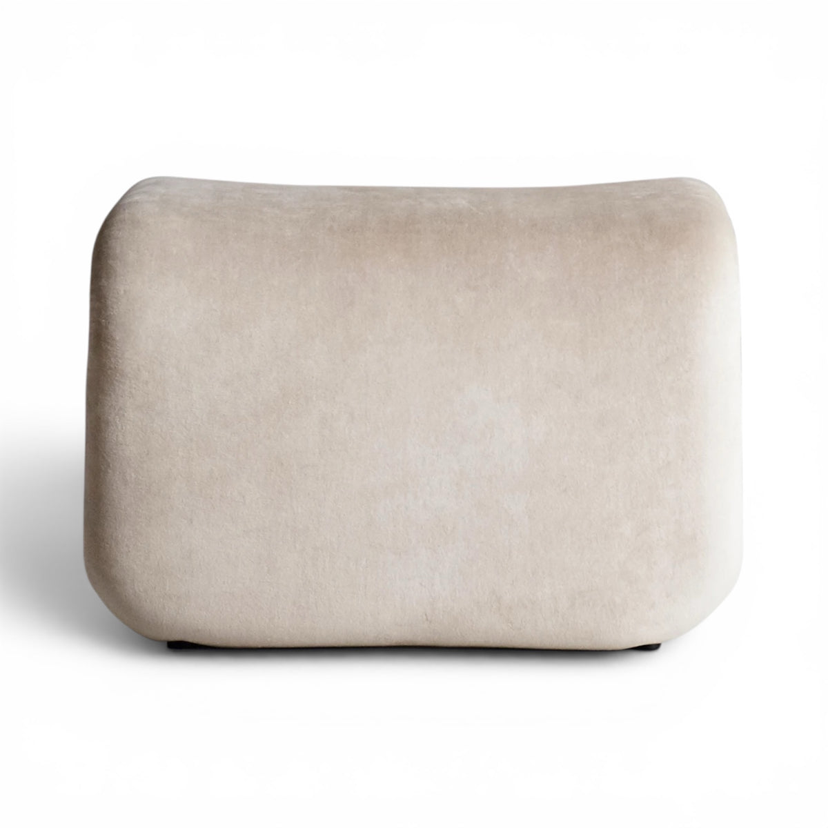 Etcetera Ottoman in ivory - side view