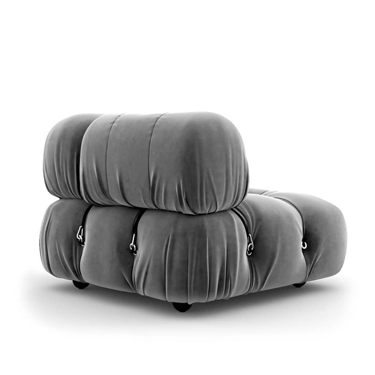 Bellini Corner Module Angel View in Grey Velvet | Nue Modern
