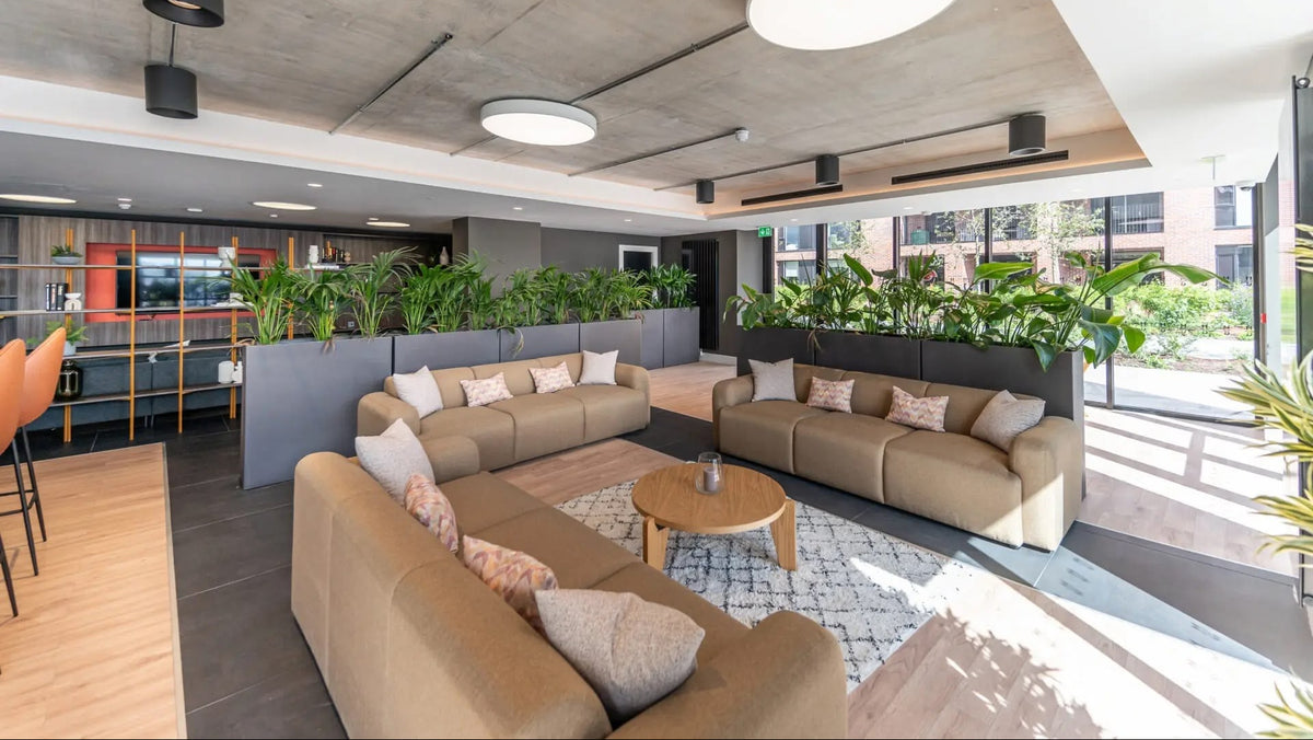 Our Mellow 3-Seater Sofas in the Lobby of the Hamilton Gardens in Dublin | Nue Modern