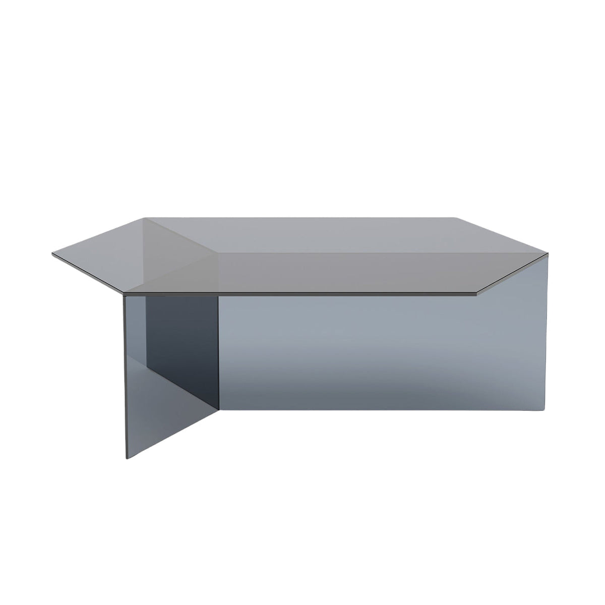 Isom Oblong Coffee Table in grey-tinted glass