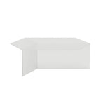 Isom Oblong Coffee Table in white glass