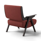 Gianfranco Frattini Inspired Lina Armchair in red velvet - back angle view | Nue Modern