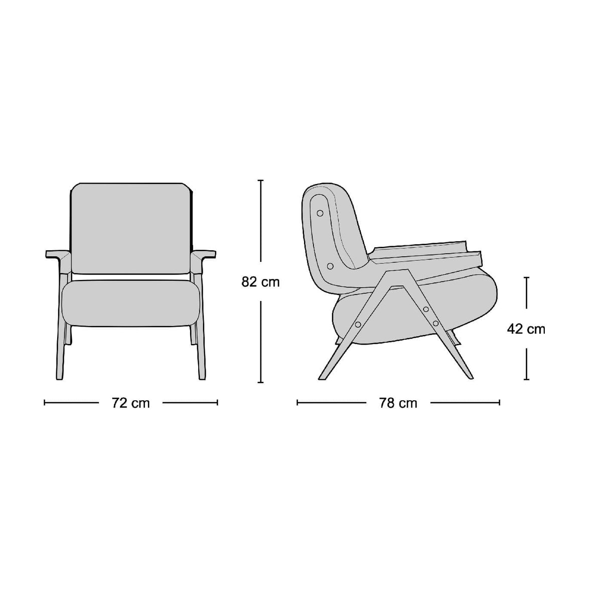Lina Armchair - Dimensions