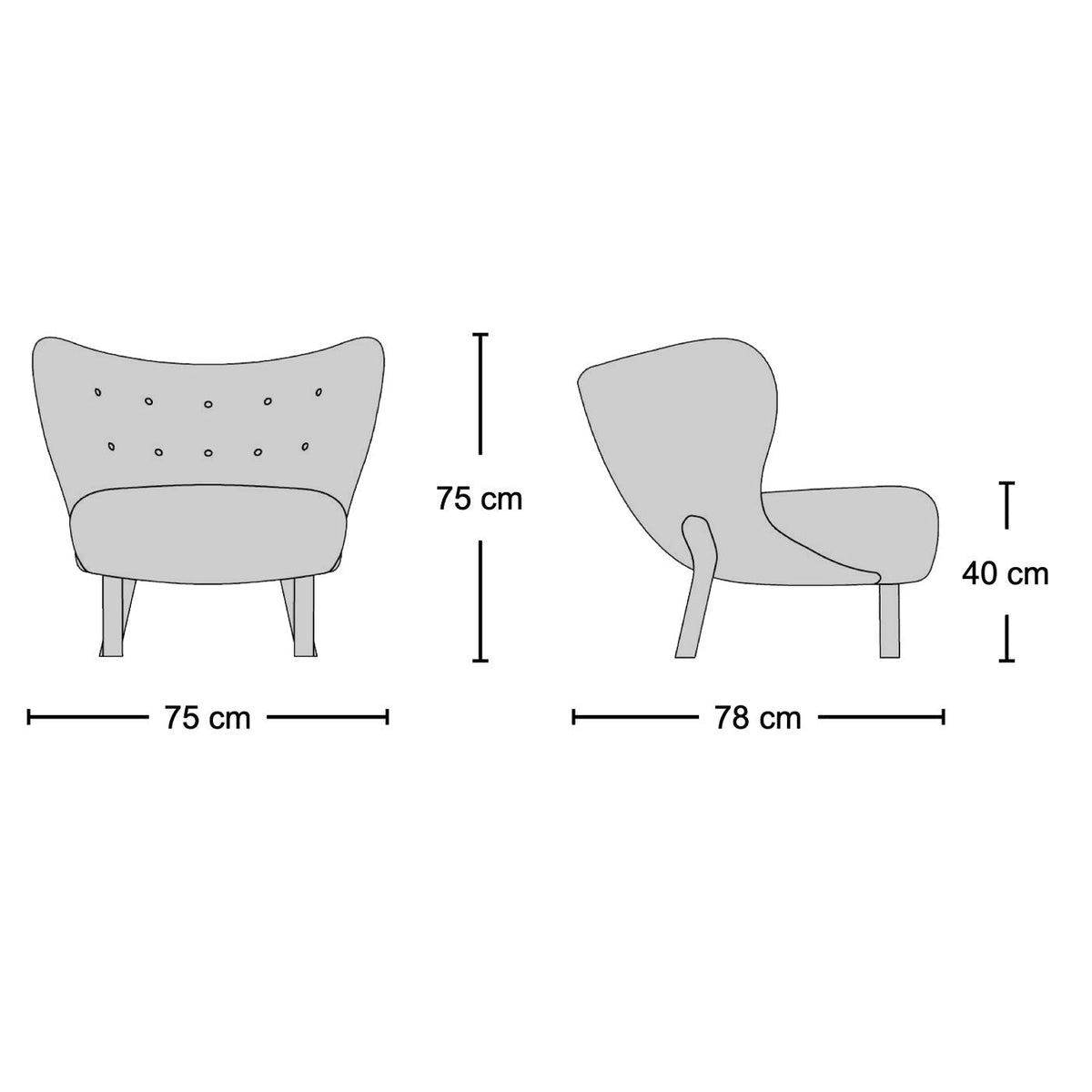 Little Petra Lounge Chair - Dimensions