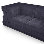 Mahjong 2-Seater Sofa in dark navy corduroy - button-tufted detail
