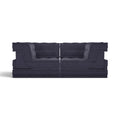 Mahjong 2-Seater Sofa in dark navy ribbed fabric - front view