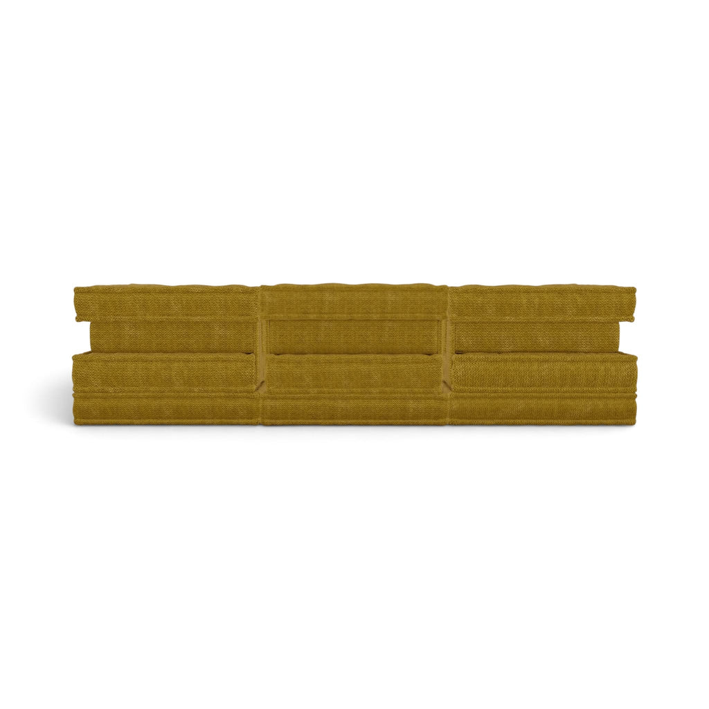 Mahjong 3-Seater Sofa - Hans Hopfer-inspired quilted modular sofa in mustard