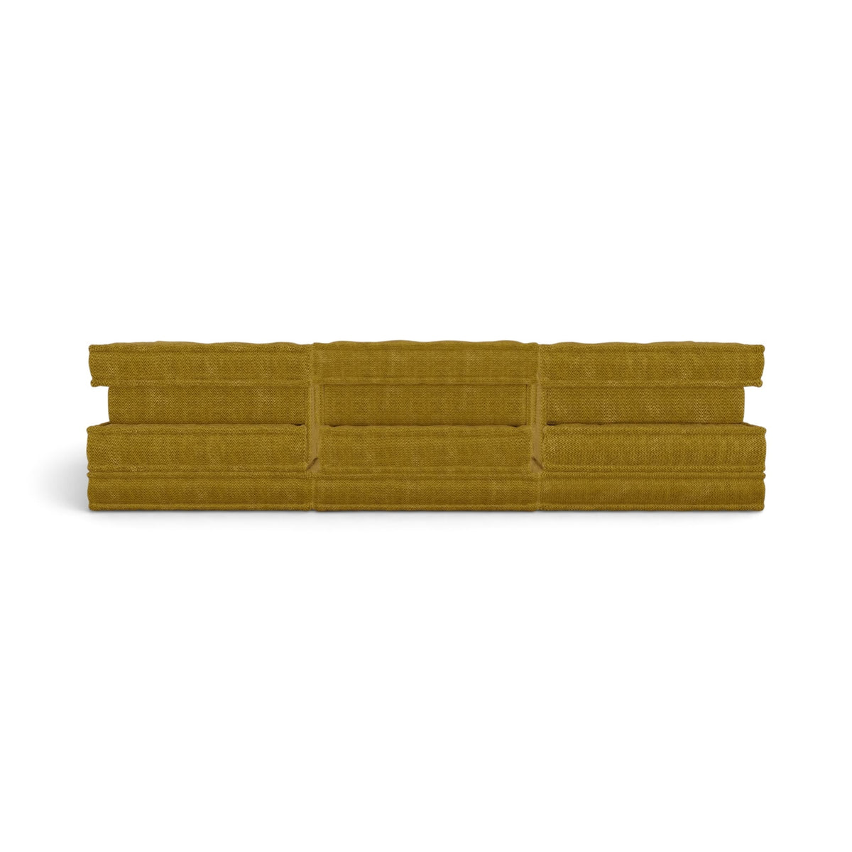 Mahjong 3-Seater Sofa - Hans Hopfer-inspired quilted modular sofa in mustard