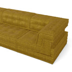 Mahjong 3-Seater Sofa - close-up of the tufted mustard seat