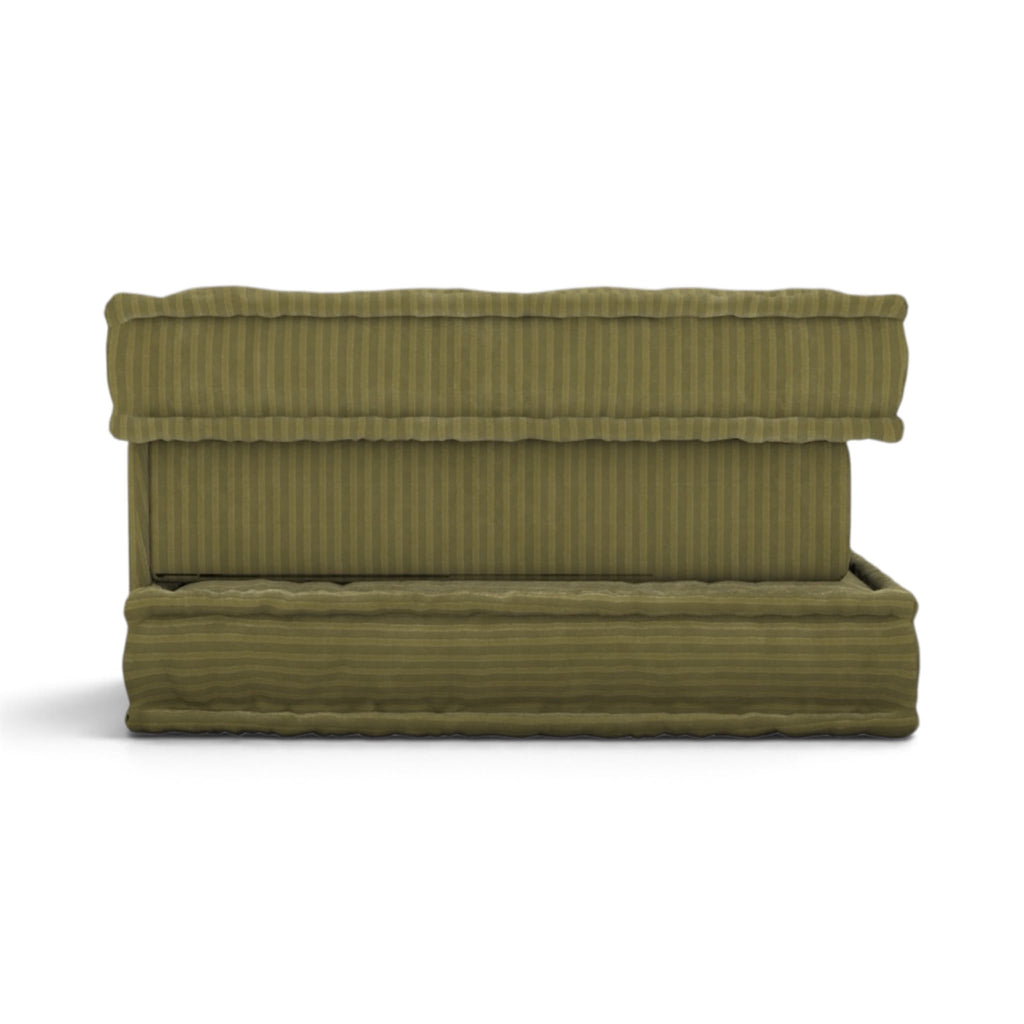 Mahjong Corner Module in olive ribbed fabric