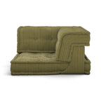 Mahjong Corner Module in olive - low seat with tufted back