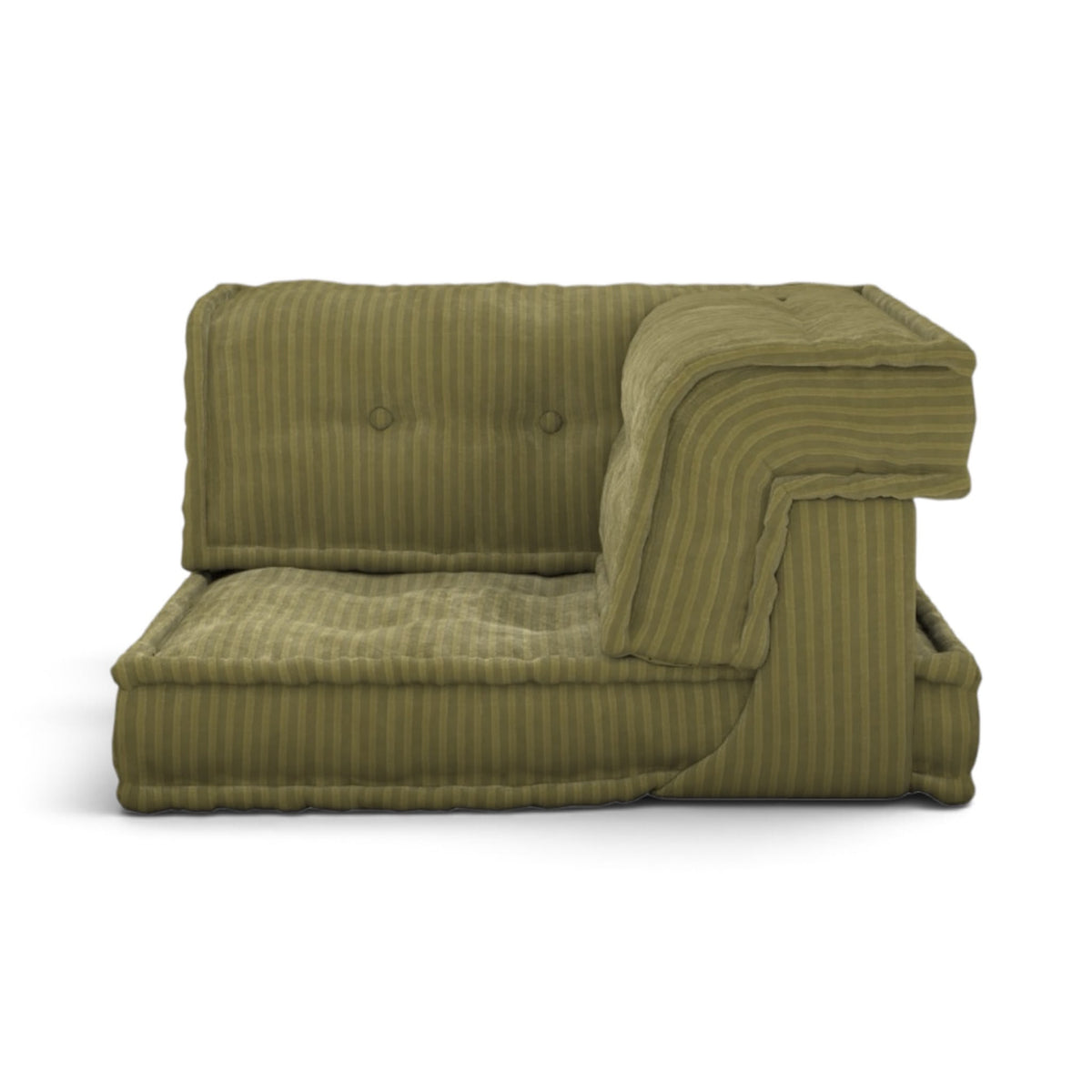 Mahjong Corner Module in olive - low seat with tufted back