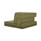 Mah Jong in olive green corduroy floor modular sofa seat with a high backrest, shown on a plain white background.