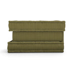Mahjong Corner Module in olive ribbed fabric - side view