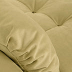 Milano Sofa - tufted beige leather cushion detail