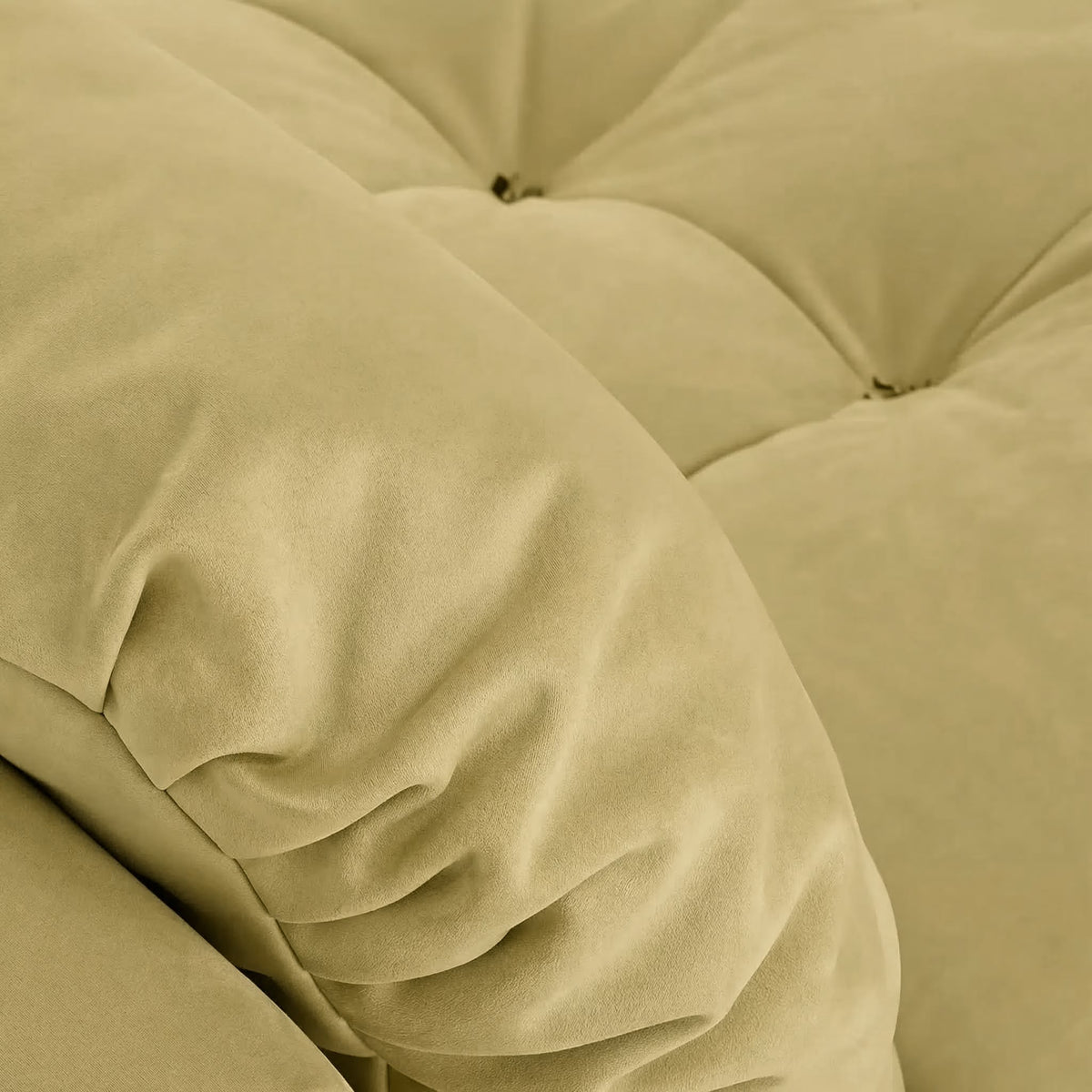 Milano Sofa - tufted beige leather cushion detail