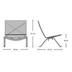 PK22 Lounge Chair - dimensions diagram