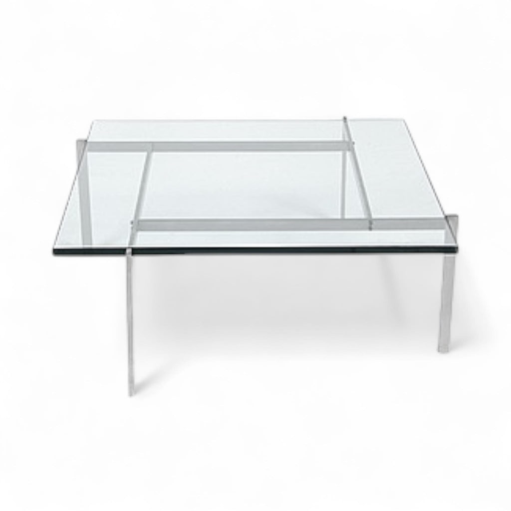 Poul Kjærholm Inspired PK61 Coffee Table with clear glass top | Nue Modern