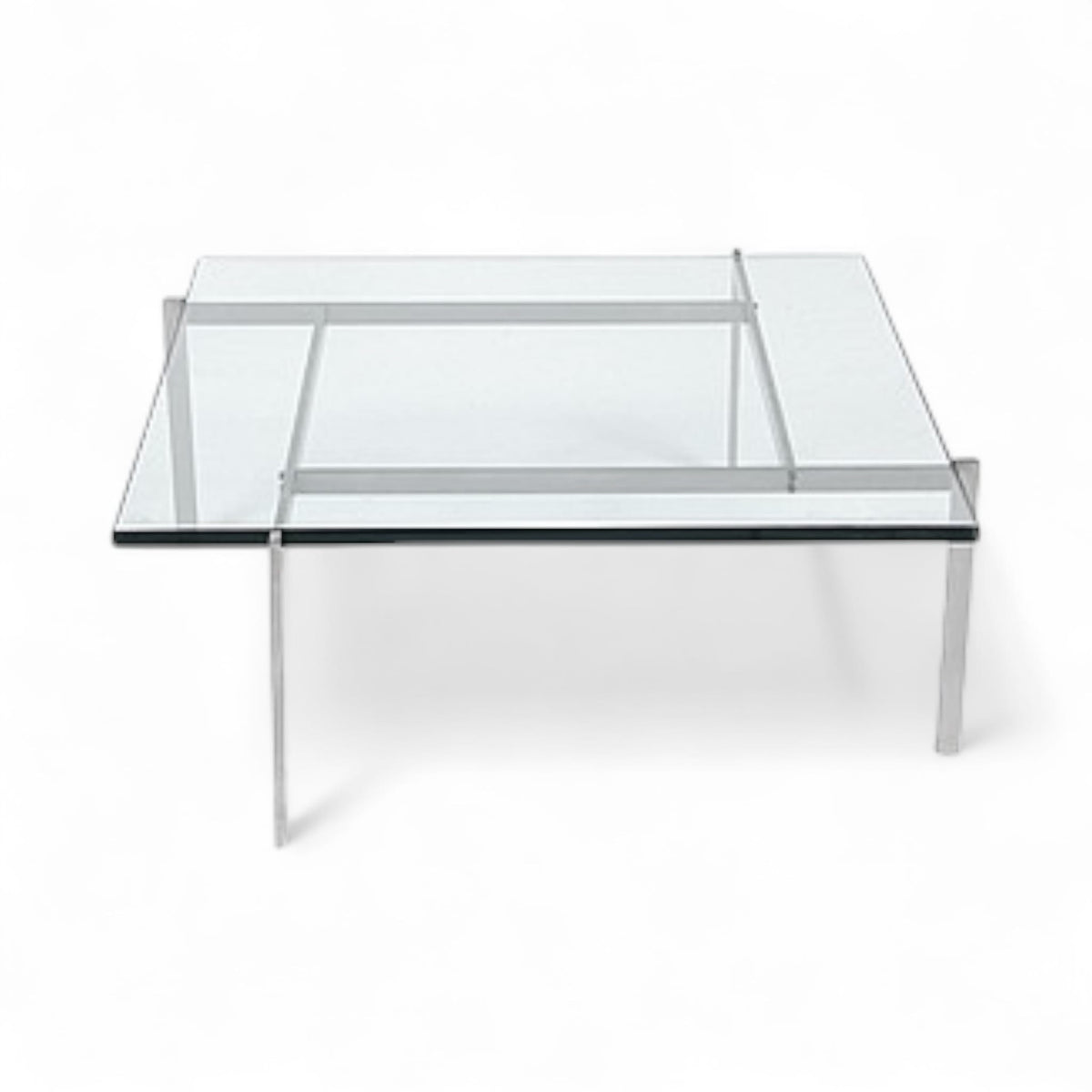 Poul Kjærholm Inspired PK61 Coffee Table with clear glass top | Nue Modern