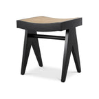 Pierre Jeanneret Stool in black - angled view