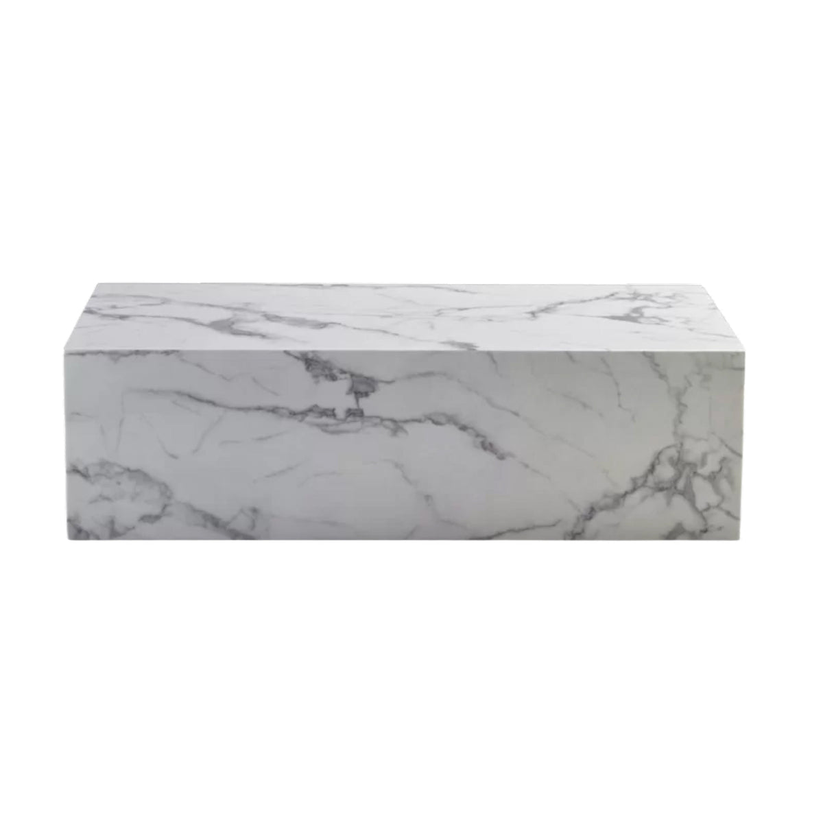 Plinth Coffee Table - Carrara Marble | Nue Modern