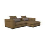Portman 2-Seater Sofa with Large Chaise in brown - angled view