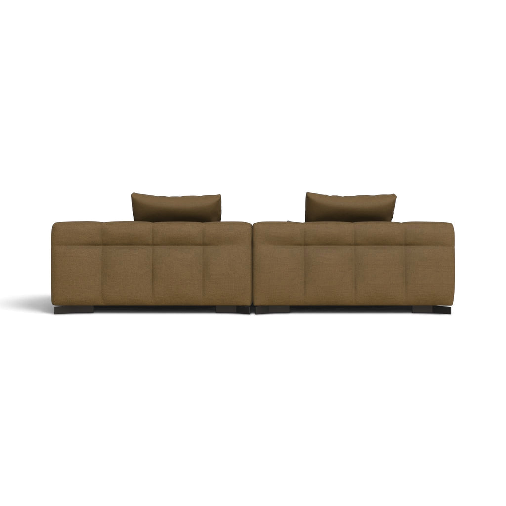 Portman 2-Seater Sofa with Large Chaise in textured brown fabric