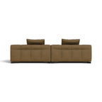 Portman 2-Seater Sofa with Large Chaise in textured brown fabric