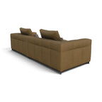 Portman 2-Seater Sofa with Large Chaise - channel-tufted back, angled view
